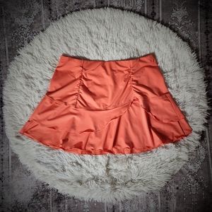 Coral Ruffled Tiered Swimsuit Cover Skirt